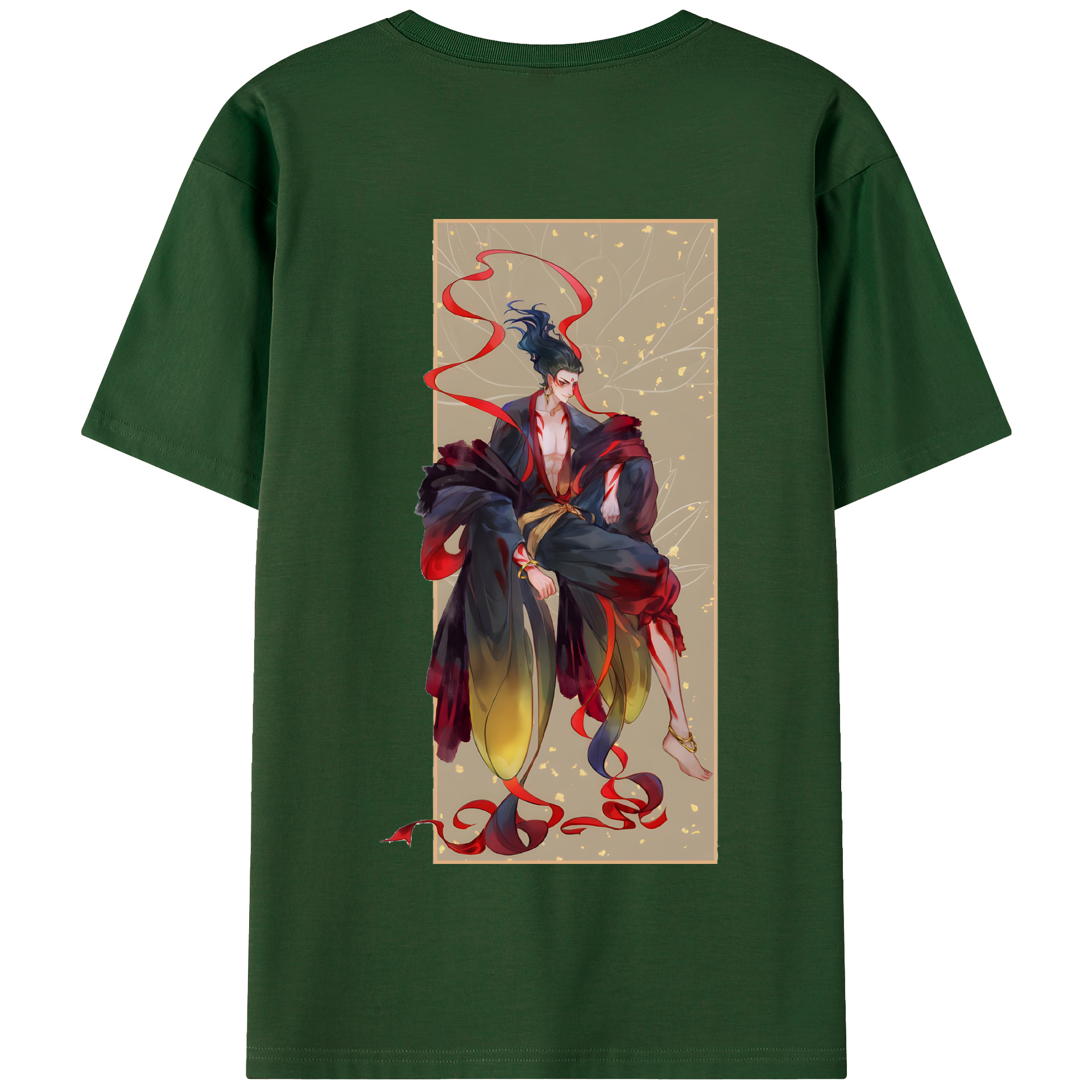 （画像用） Ne Zha 2 ナタ 魔童の大暴れ 綿100％半袖Tシャツ（背面プリント）